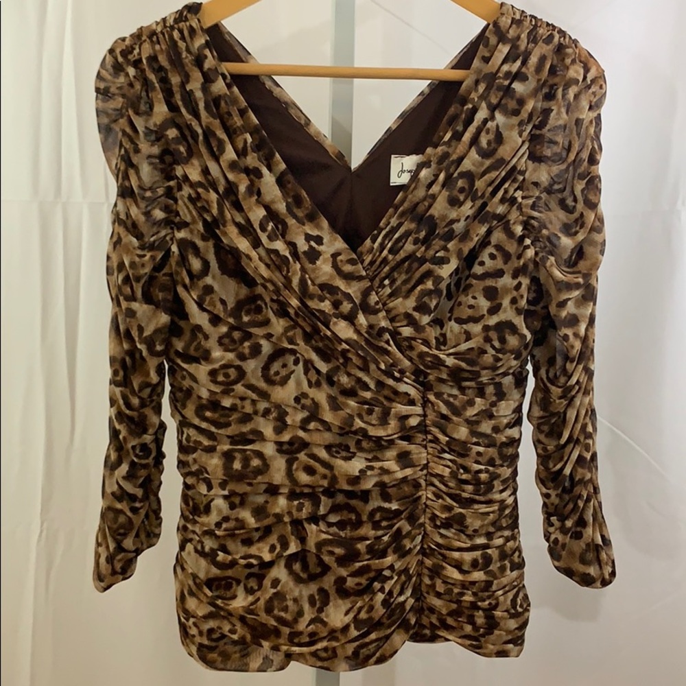 Joseph Ribkoff Leopard Print Top SZ 10